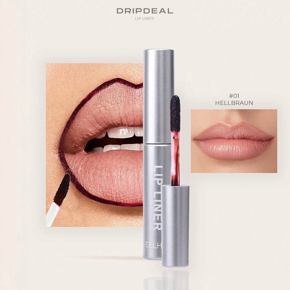 Lippenkonturstift Damen Wasserfest | Hyaluronsäure, Himbeerextrakt & Vitamin E | Pflegt und Verschmiert Nicht, 3 Farbtöne 2
