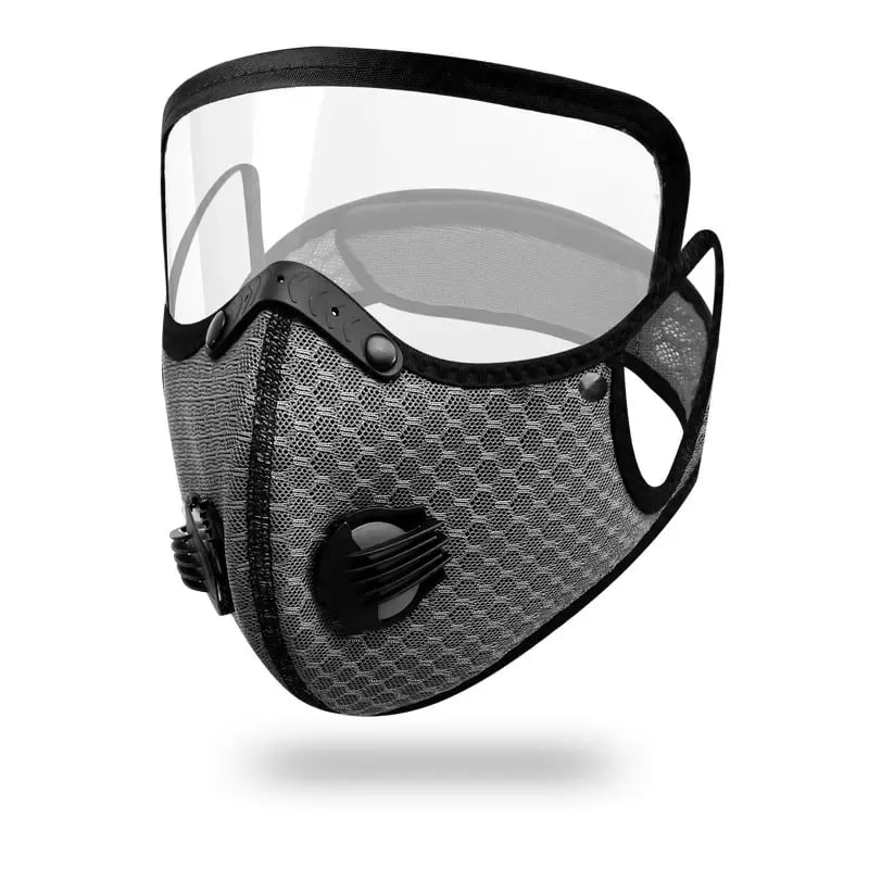 Opakovaně použitelná protiprachová maska | s filtrem s aktivním uhlím a hledím | Prodyšná a lehká | RideMask