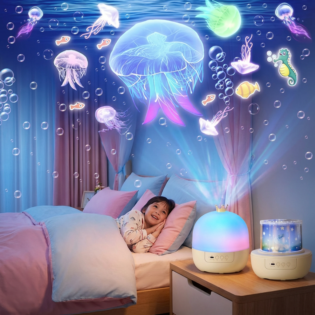 Nachtlicht und Projektor 2-in-1 für Kinder | Sternenhimmel & Unterwasserwelt | Sanftes Licht für die ruhige Einschlafzeit 3