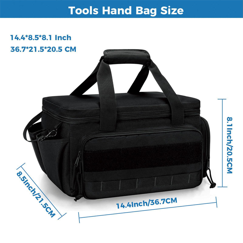 Werkzeugtasche Canvas | Erweiterbares MOLLE-System, 2er Set | Verstärkte Griffe und Schultergurt für schweres Werkzeug 8