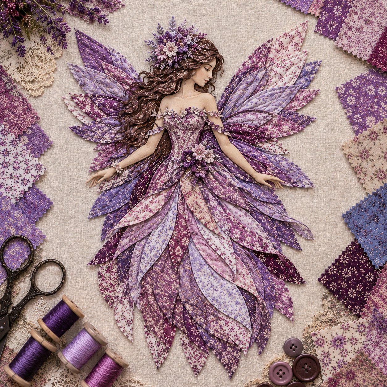 Sada Feen Patchwork DIY | Víla z květinových látek | Začátečnicky přátelská sada pro tvoření | PatchBloom