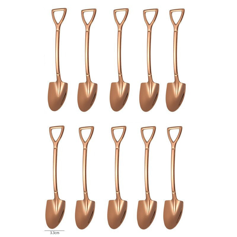Kaffeelöffel Set Edelstahl 10-teilig | Schaufel, Dessertlöffel & Teelöffel | Vielseitig für Rühren, Schöpfen und Servieren 10
