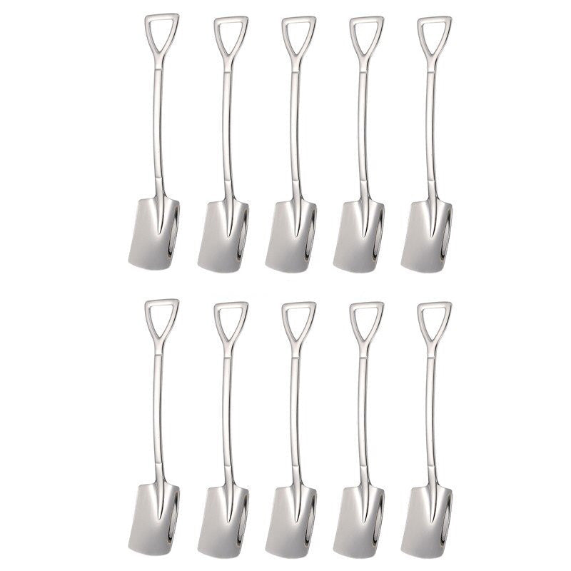 Kaffeelöffel Set Edelstahl 10-teilig | Schaufel, Dessertlöffel & Teelöffel | Vielseitig für Rühren, Schöpfen und Servieren 20