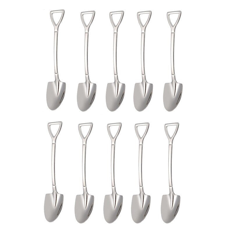 Kaffeelöffel Set Edelstahl 10-teilig | Schaufel, Dessertlöffel & Teelöffel | Vielseitig für Rühren, Schöpfen und Servieren 19