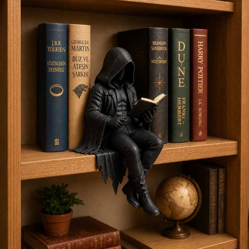 Gotická dekorativní figurka | Pro knihovnu a čtecí koutek | Dekorace v estetice dark academia | ShadowRead
