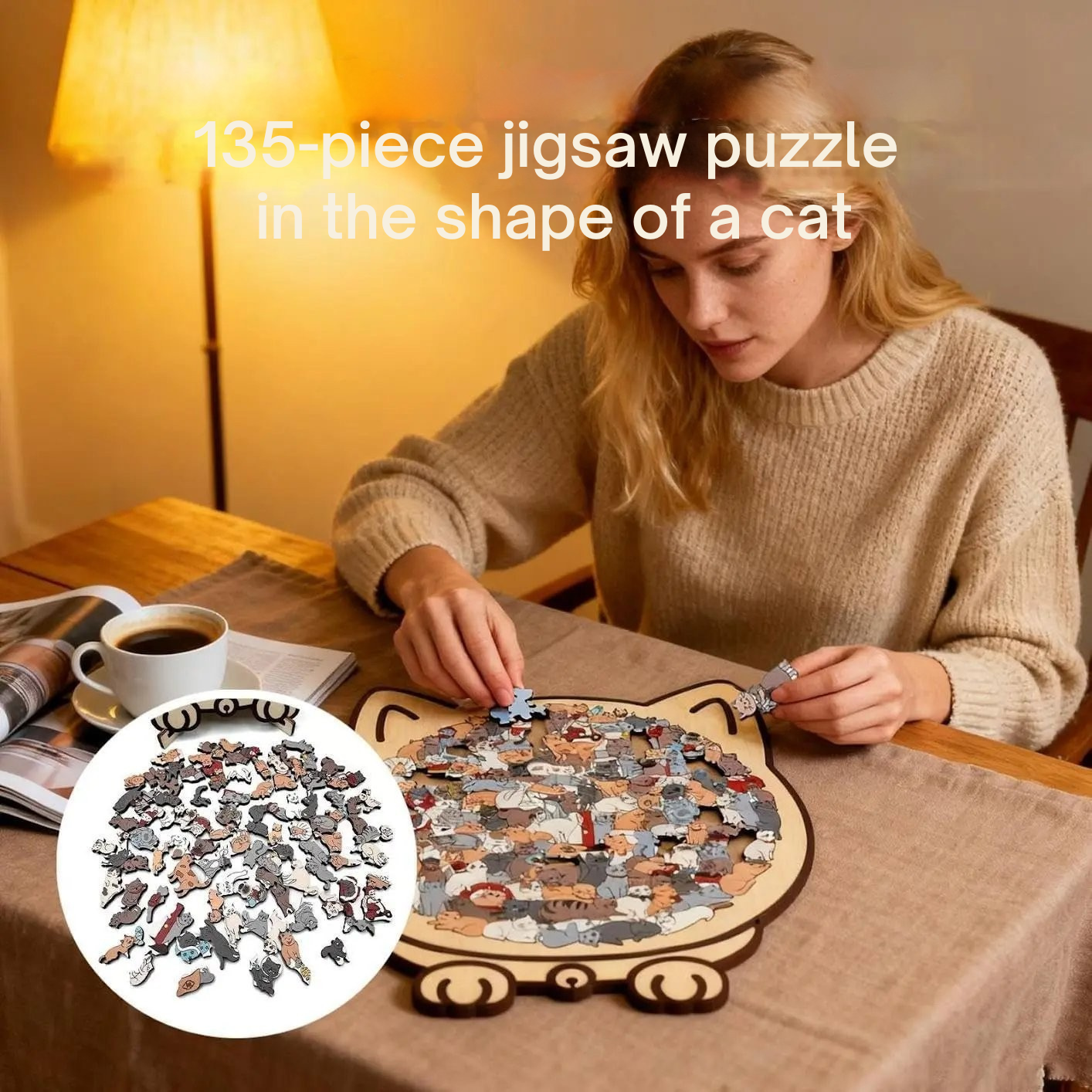 Puzzle ve tvaru kočky | Neobvyklé dílky pro ještě více zábavy při skládání | pro relaxaci | CalmPaws