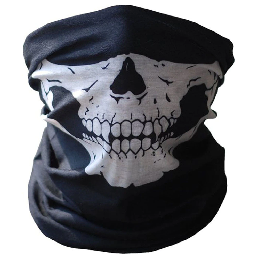 Multifunktionstuch Totenkopf-Motiv | Nahtlos & dehnbar | Vielseitig für Biken, Wandern, Skifahren, Yoga und Halloween 4