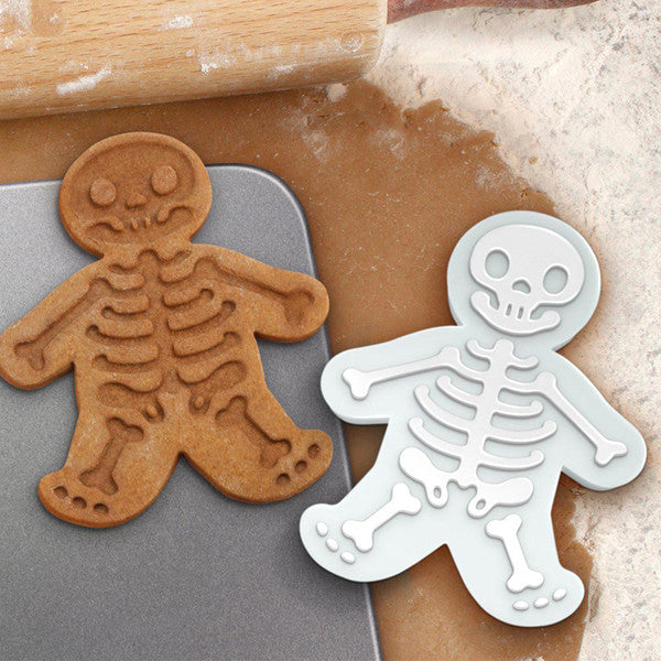 Skelett Keksausstecher Halloween | Einteiliger Ausstecher für Lebkuchen | Lebensmittelechter, robuster Kunststoff 3