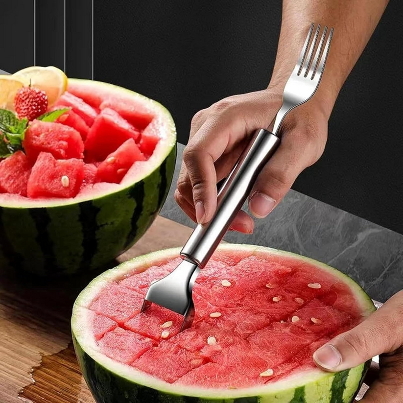 Vidlička na meloun | s krájecím a vidličkovým koncem | krájí a servíruje kostičky | FreshBite