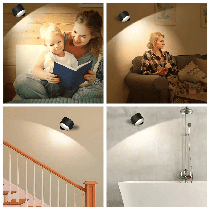 Bezdrátová nástěnná LED lampa | Otočná o 360° | Teplé světlo na čtení | TwistLight