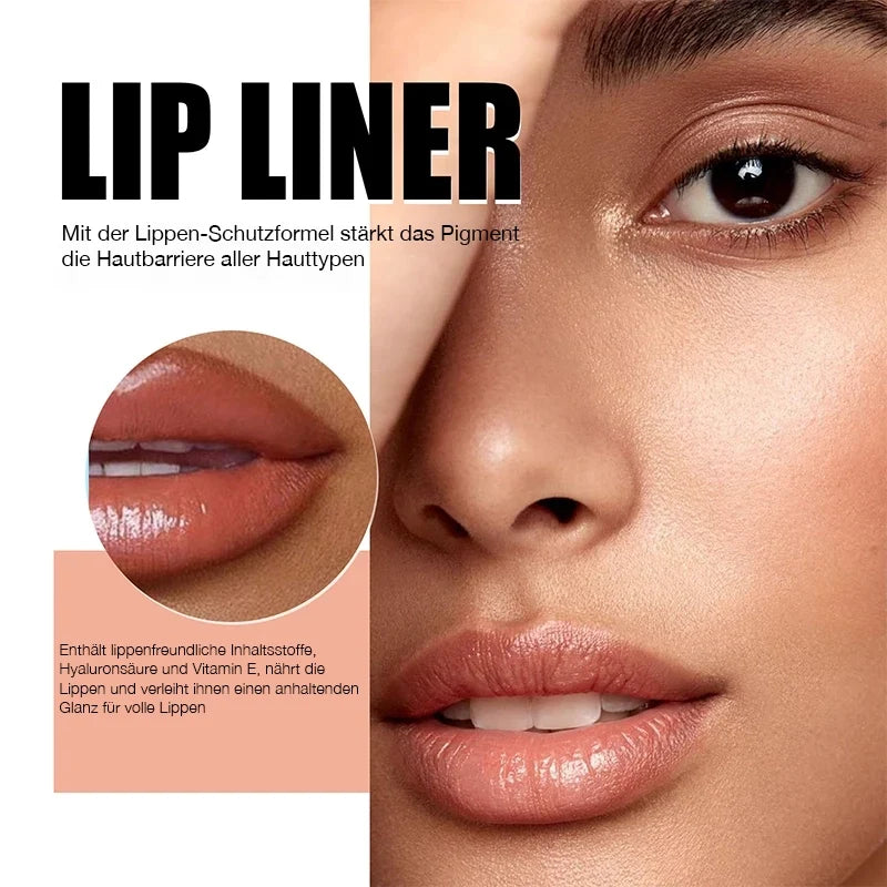 Lippenkonturstift Damen Wasserfest | Hyaluronsäure, Himbeerextrakt & Vitamin E | Pflegt und Verschmiert Nicht, 3 Farbtöne 5