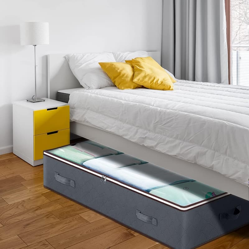 Förvaringspåsar för under sängen | Platsbesparande hopfällbar | Transparent lock | SpaceNest