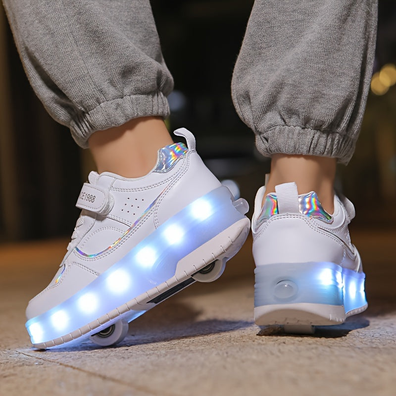 Roller sneakers for children | LED sole | Retractable wheels | RollFlash