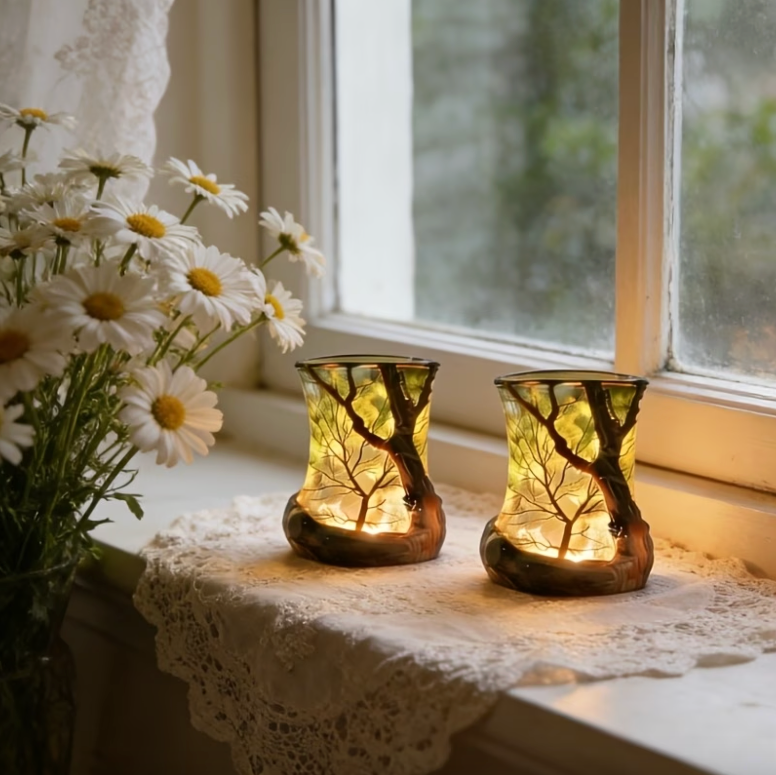 Lesní ambientní lampa | Motiv stromu | Útulná dekorace | ForestGlow