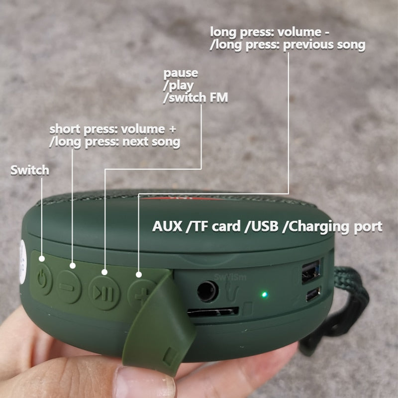 Bluetooth Lautsprecher mit Ohrhörern 2 in 1 | Dual-Power-Subwoofer & Freisprechfunktion | FM-Radio, TF-Karte, AUX-Eingang 2