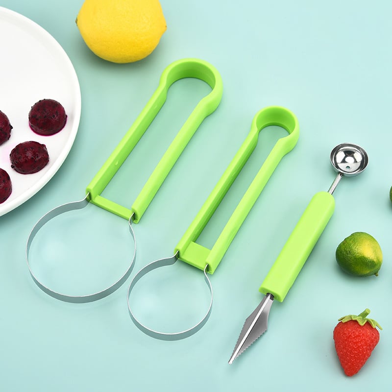 4-in-1 Obstwerkzeug Edelstahl | Schneiden, Entkernen, Schälen und Dekorieren | Küchenhelfer für schnelle Obstzubereitung 7