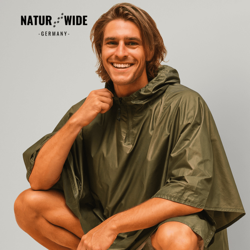 Regenponcho Damen 3 in 1 | Wasserdicht mit Kapuze und Ärmeln | Einheitsgröße in Dunkelblau, Waldgrün oder Schwarz 18