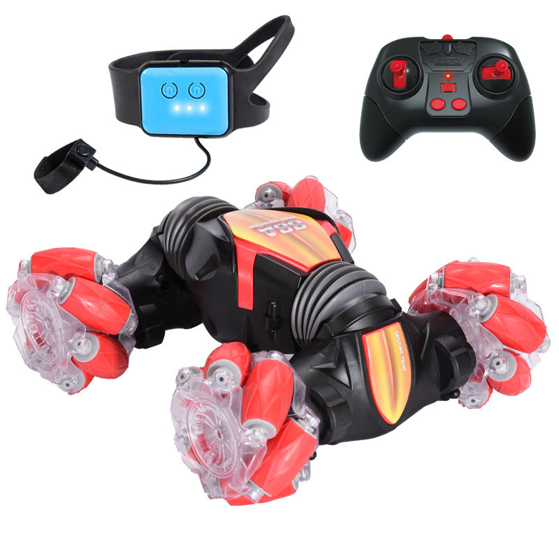 Stunt Auto 2in1 mit Handgesten-Steuerung | Fernbedienung, 360° Drehungen & Flips | LED-Lichteffekte, Rot oder Blau 4