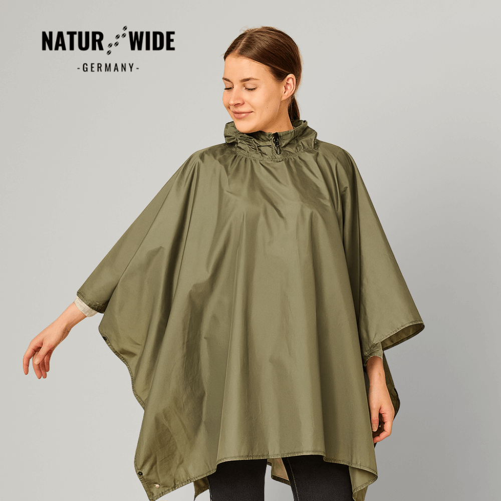Regenponcho Damen 3 in 1 | Wasserdicht mit Kapuze und Ärmeln | Einheitsgröße in Dunkelblau, Waldgrün oder Schwarz 19