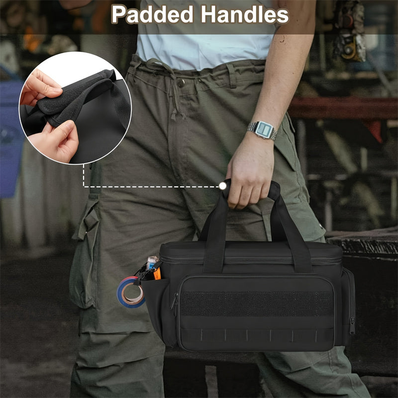 Werkzeugtasche Canvas | Erweiterbares MOLLE-System, 2er Set | Verstärkte Griffe und Schultergurt für schweres Werkzeug 4