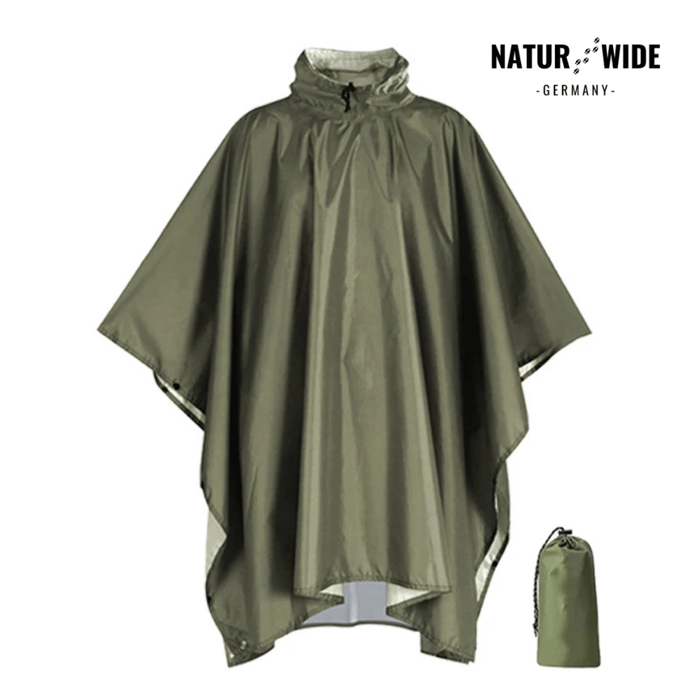 Regenponcho Damen 3 in 1 | Wasserdicht mit Kapuze und Ärmeln | Einheitsgröße in Dunkelblau, Waldgrün oder Schwarz 9