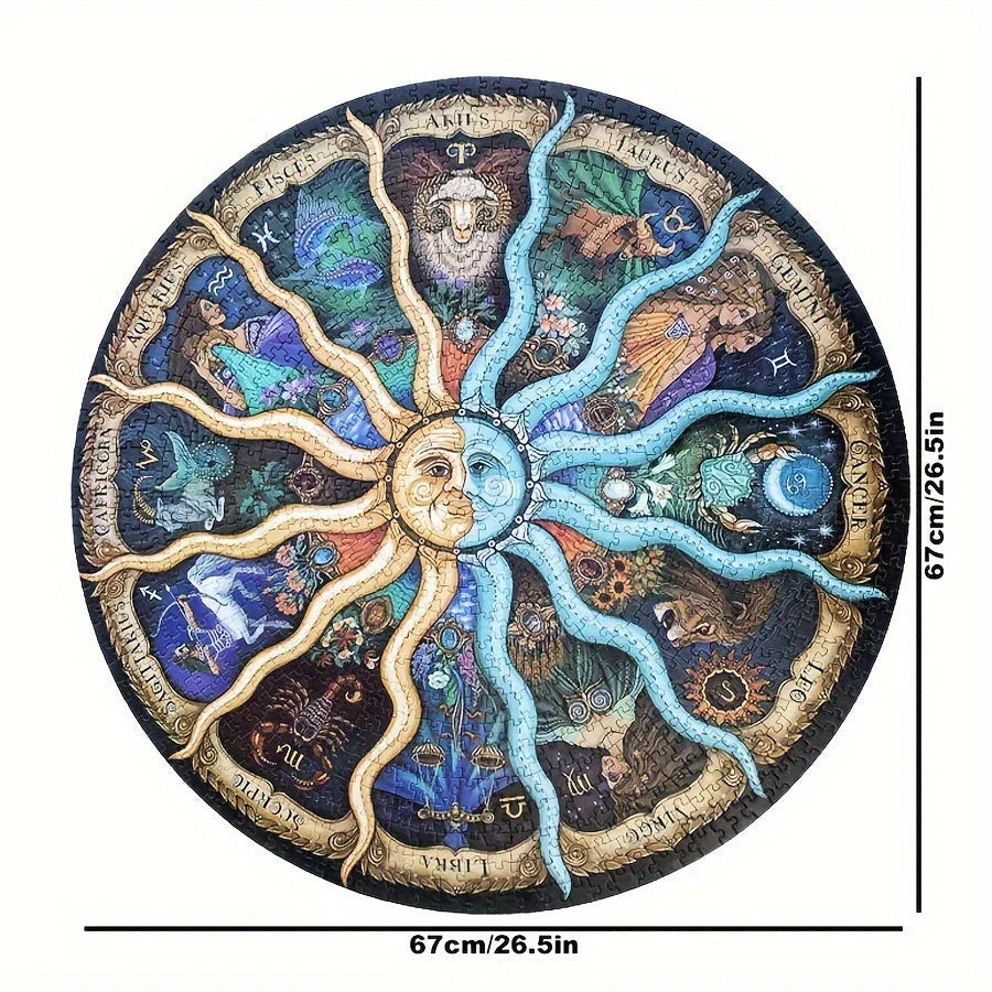 Astrologie-Puzzle Rund 1000 Teile | Sternbilder & Mystische Symbole | Dekoratives Wandbild nach dem Zusammensetzen 10