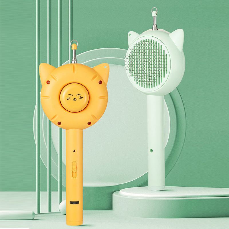 Selbstreinigende Katzenbürste 2-in-1 | Mit Teleskop-Angelrute & Lichtzeiger | Erkennt Flecken, Zecken und Urin per Beleuchtung 7