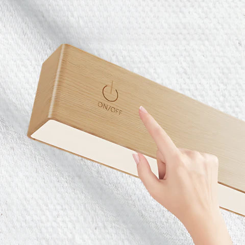 Bezdrátové nástěnné osvětlení ze dřeva | 3 barevné teploty | Ovládání dotykem s časovačem | BrightTouch
