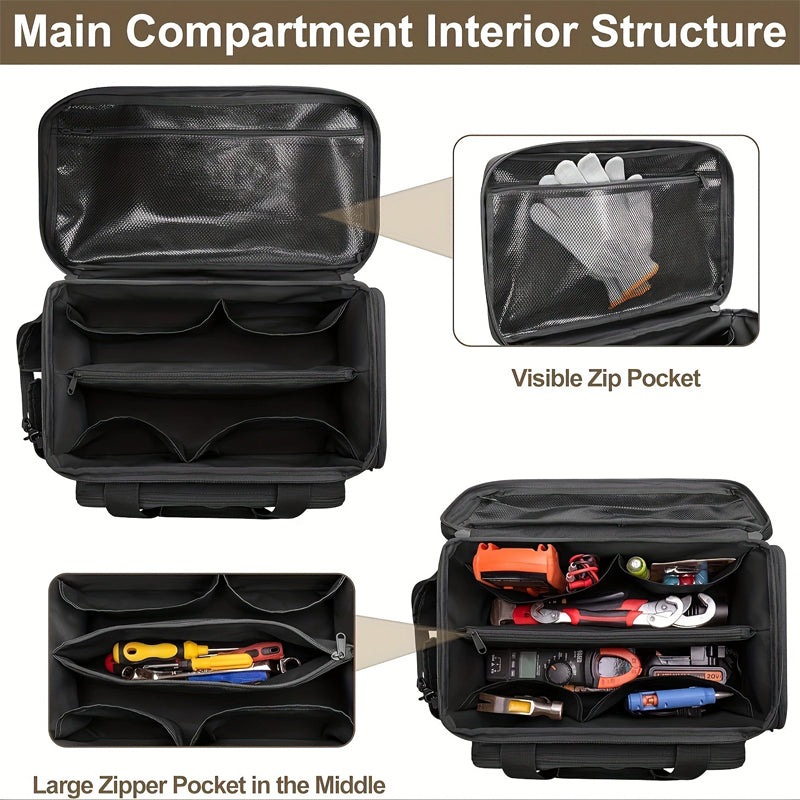 Werkzeugtasche Canvas | Erweiterbares MOLLE-System, 2er Set | Verstärkte Griffe und Schultergurt für schweres Werkzeug 3