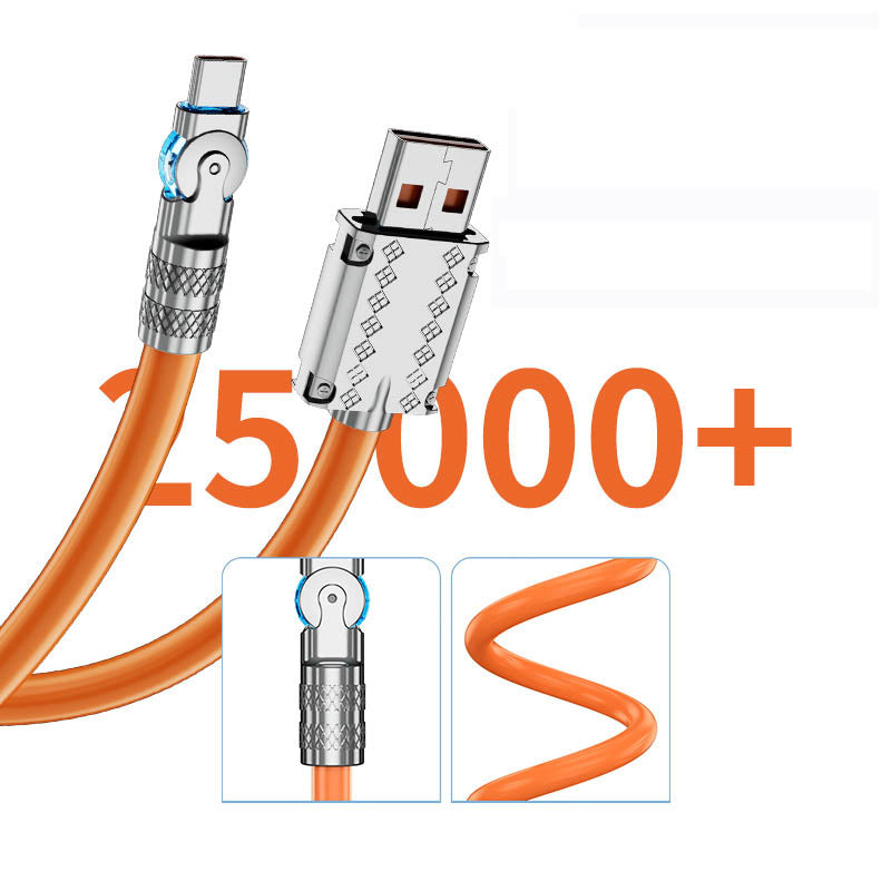 180° Anti-Break Schnelllade-Datenkabel | 120W Schnellladung & 480Mbps Datenübertragung | Geflochtenes Nylon, 20.000 Biegezyklen 1