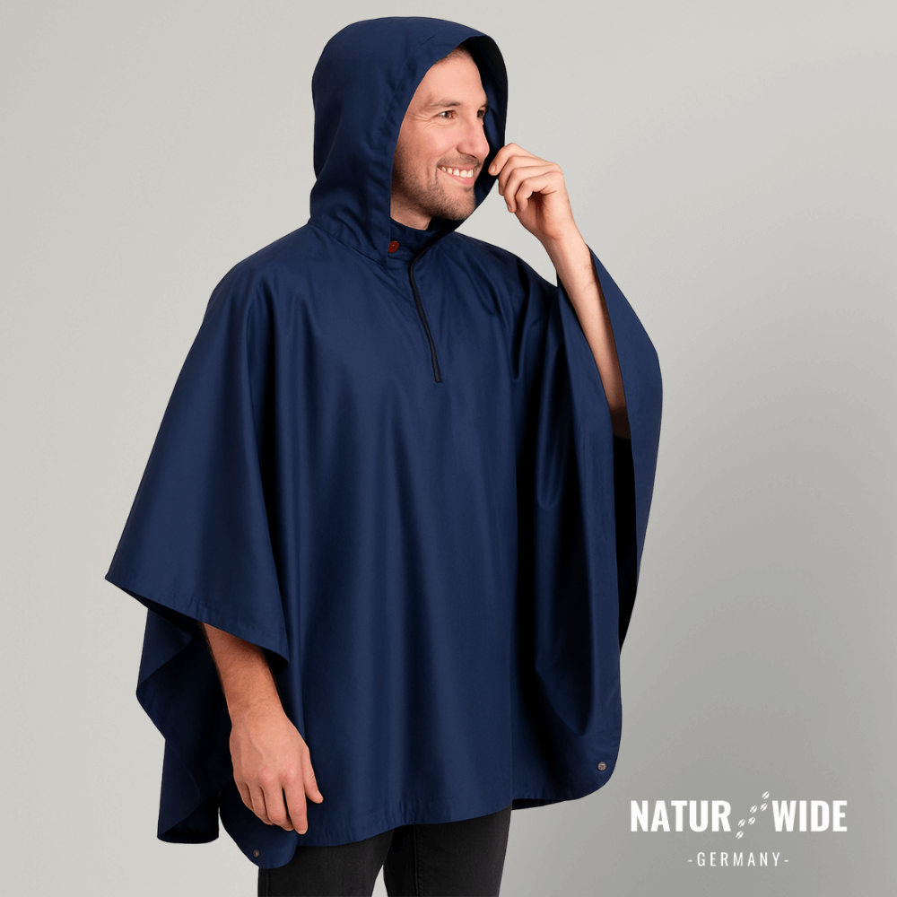 Regenponcho Damen 3 in 1 | Wasserdicht mit Kapuze und Ärmeln | Einheitsgröße in Dunkelblau, Waldgrün oder Schwarz 7