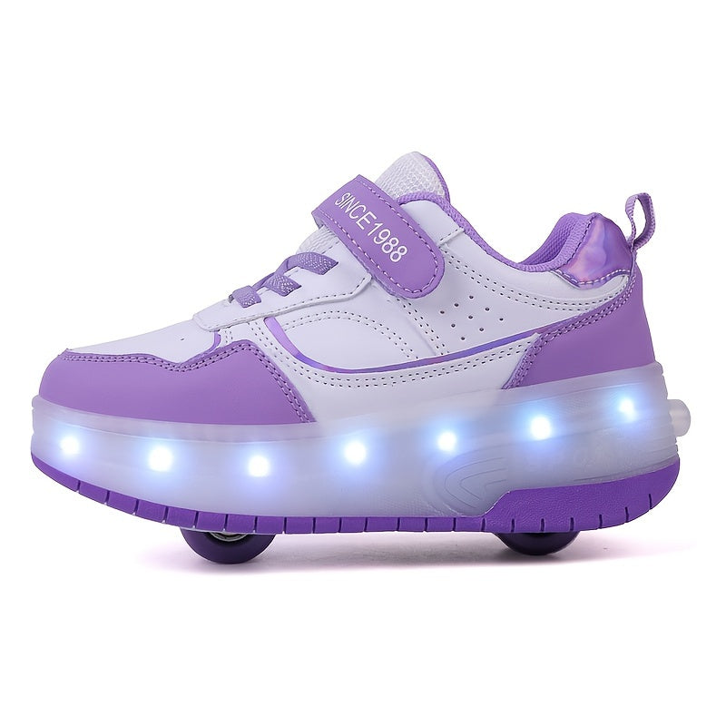 Roller sneakers for children | LED sole | Retractable wheels | RollFlash