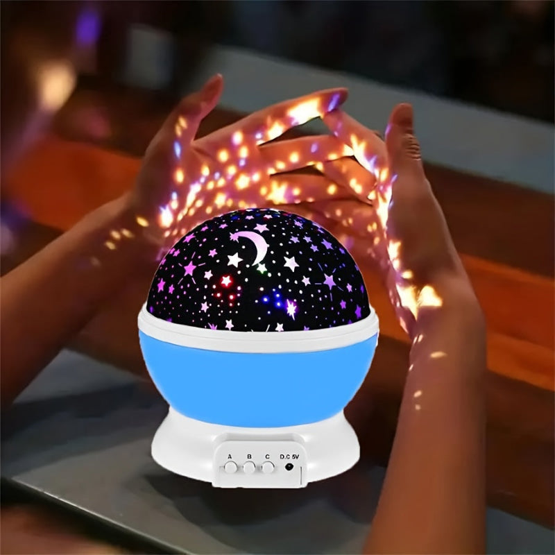 360° Sternenhimmel Projektor | Dreht Sich & Projiziert Sterne und Mond | Nachtlicht | StarDream