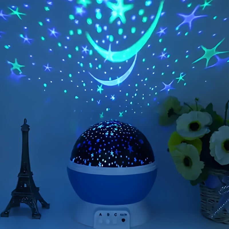 360° Sternenhimmel Projektor | Dreht Sich & Projiziert Sterne und Mond | Nachtlicht | StarDream