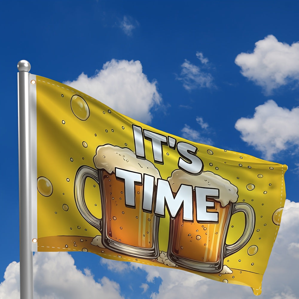 Oktoberfest Deko-Flagge mit Bierkrug-Motiv | Großformat 150 x 90 cm | Wetterfest aus robustem Polyester, mit Ösen 4