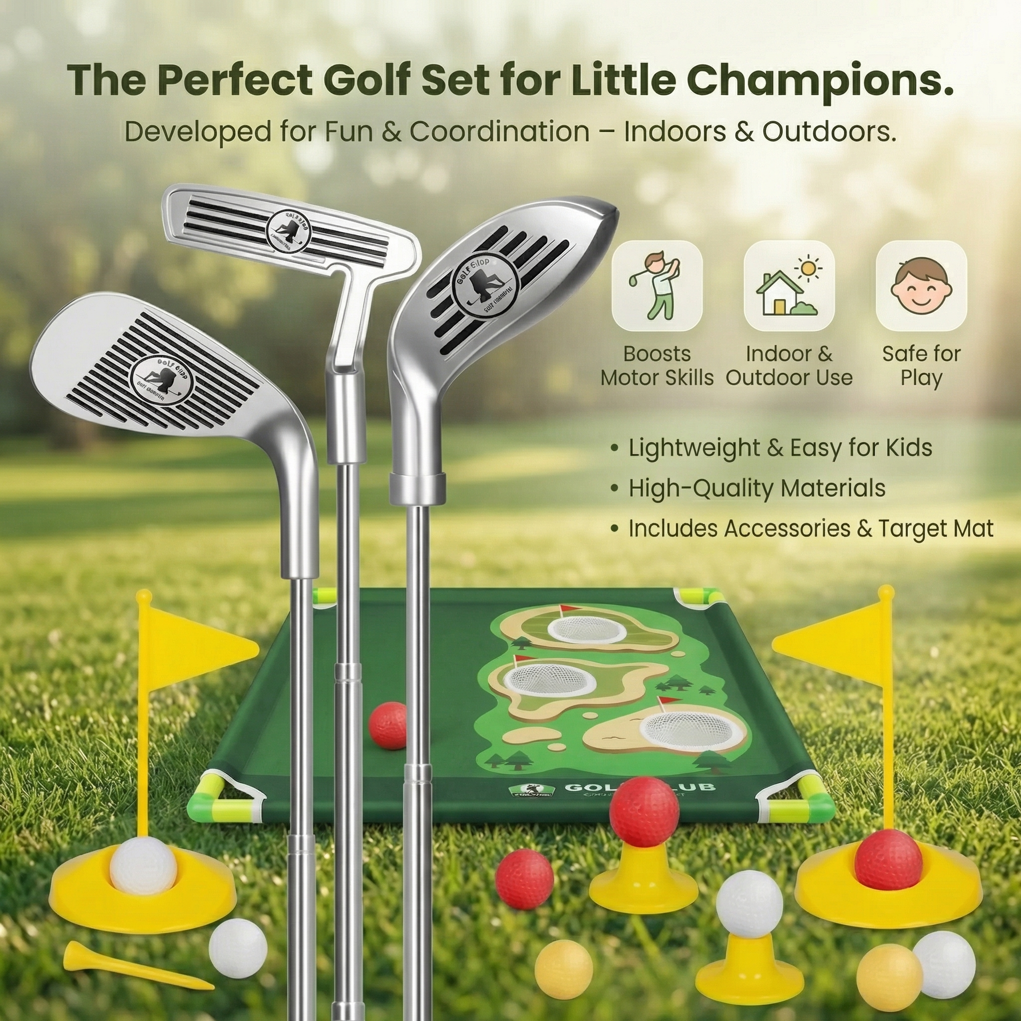 Přenosný trénink mini golfu | Sada puttingové podložky | Vnitřní i venkovní použití | Fairwayfix