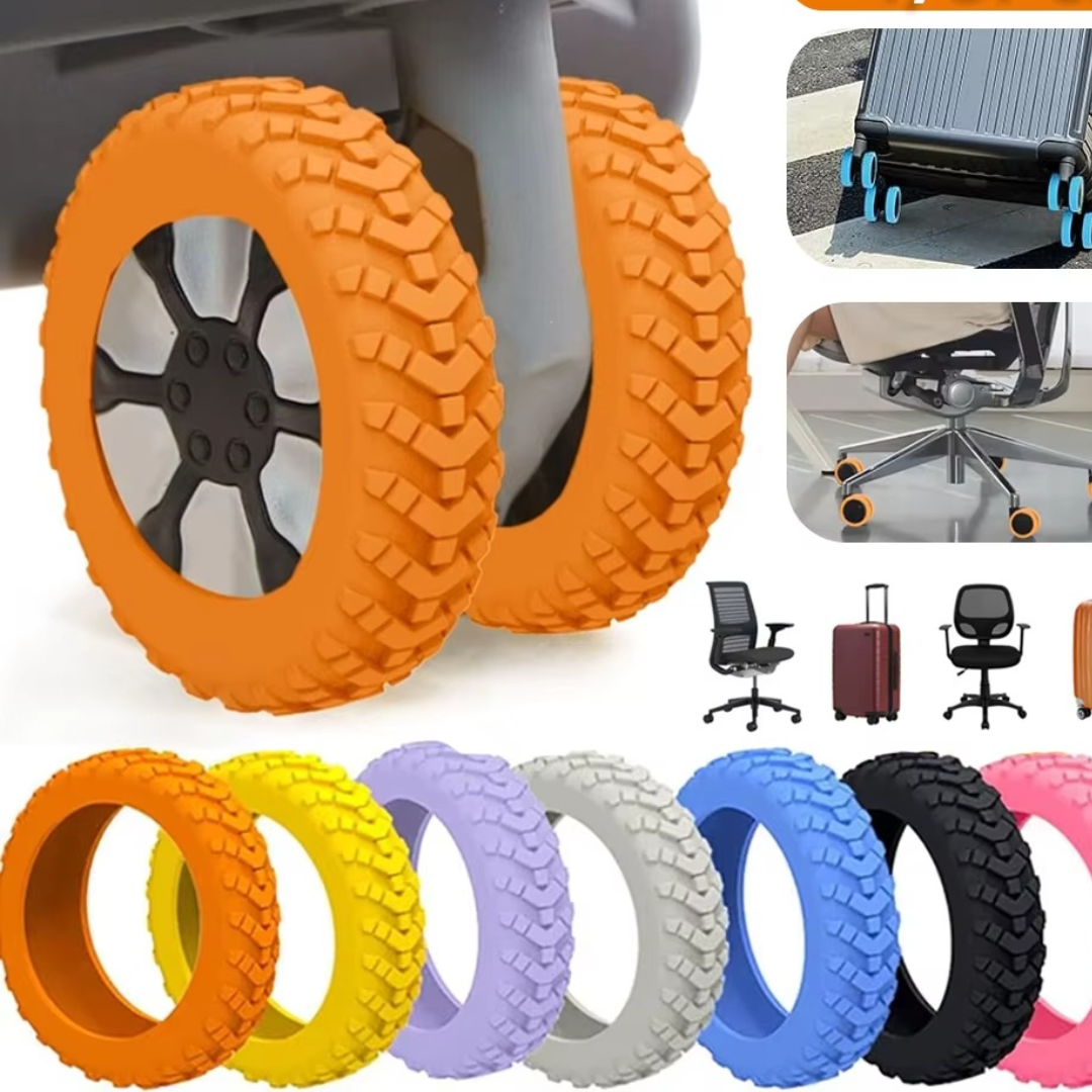 Ochranné silikonové kryty na kolečka kufru | Chrání kolečka před opotřebením | Pratelné | WheelWrap