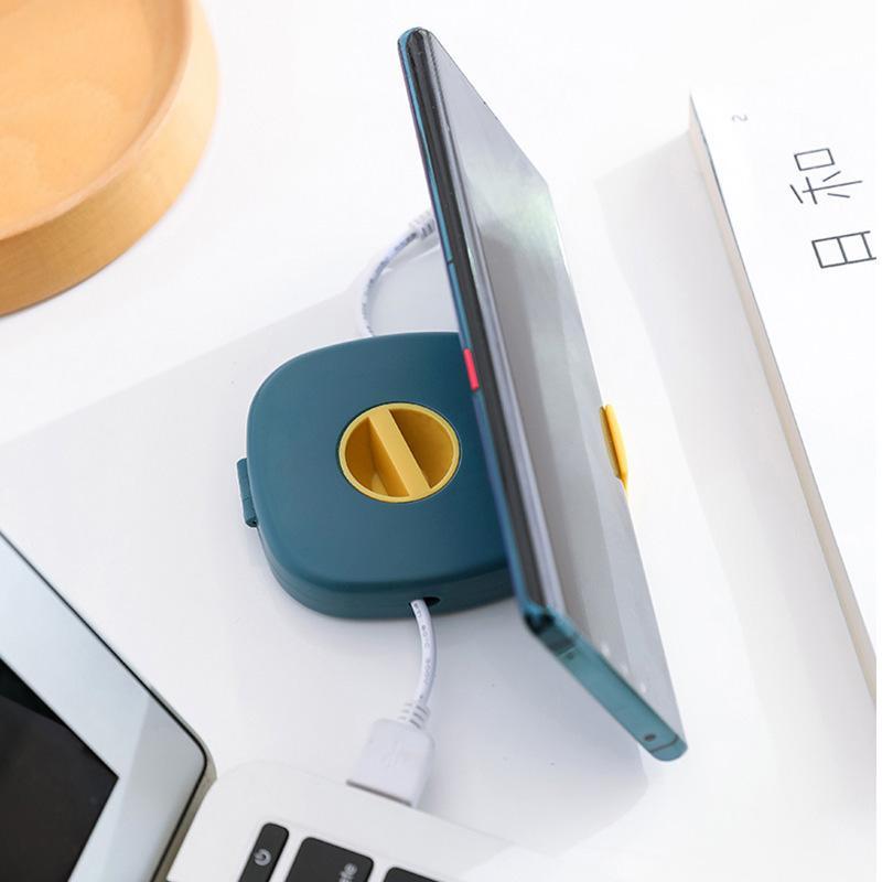 Kabelwickler mit Handyhalterung ABS | 2-in-1 Kabelorganizer | Ordnung für Ladekabel, Kopfhörer und USB-Datenkabel 2
