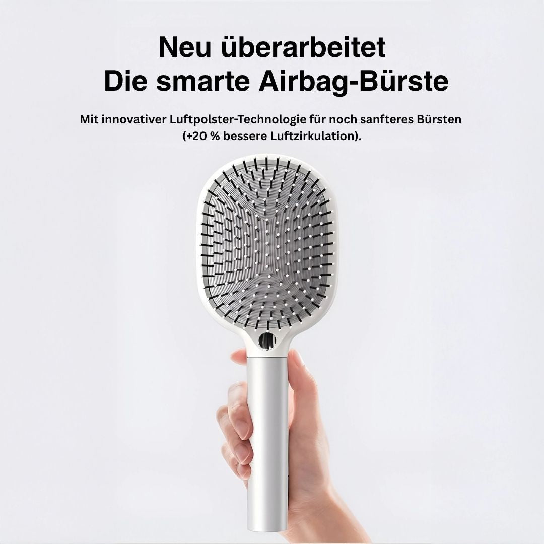 Airbag Haarbürsten Set mit Kamm und Wandhalterung | Antistatische Borsten gegen Frizz | Sanftes Entwirren ohne Ziepen