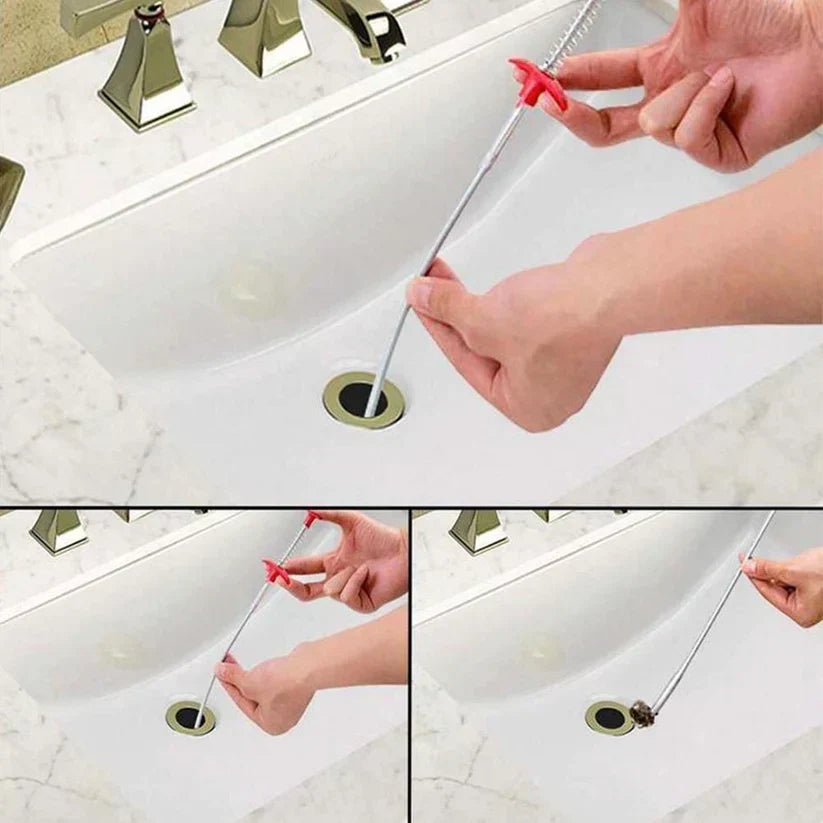Abfluss-Reinigungshaken Ohne Chemie | Federstahl Rostfrei, 60 cm, Flexibel | Für Küche, Bad & Dusche, Wiederverwendbar 3
