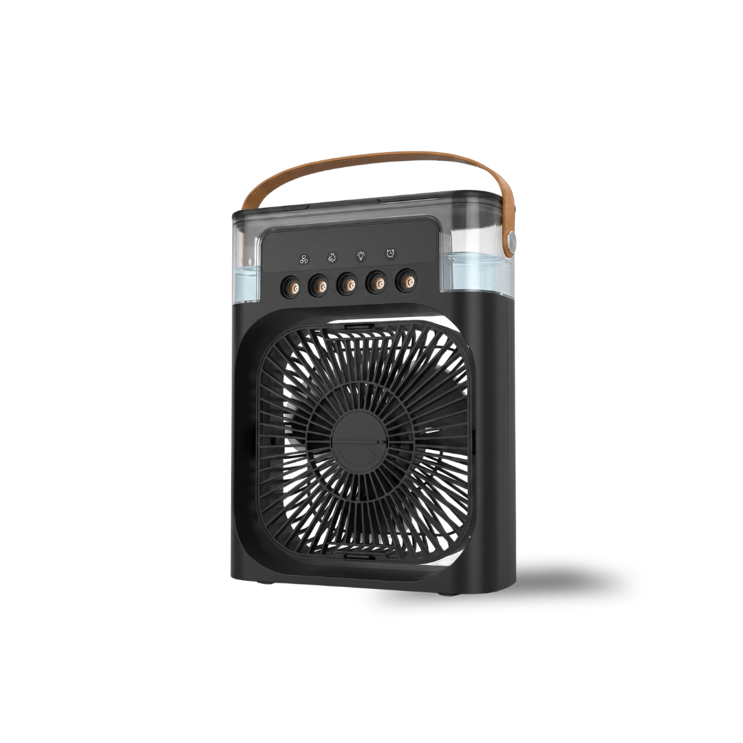 USB Luftkühler-Ventilator | 3-in-1 mit Luftbefeuchter & 7-Farben-LED | 3 Windstufen, 3 Sprühstufen, USB-Betrieb 14