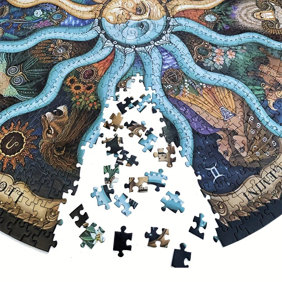 Astrologie-Puzzle Rund 1000 Teile | Sternbilder & Mystische Symbole | Dekoratives Wandbild nach dem Zusammensetzen 5