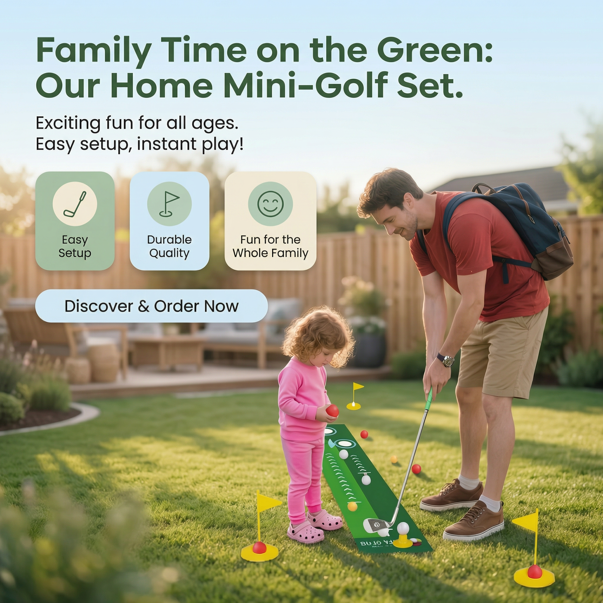 Přenosný trénink mini golfu | Sada puttingové podložky | Vnitřní i venkovní použití | Fairwayfix
