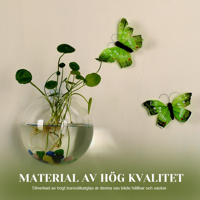 Wandvase Borosilikatglas, 10/12/15 cm | Bohrfreie Montage ohne Werkzeug | Wasserdicht, hitzebeständig, kratzfest 4