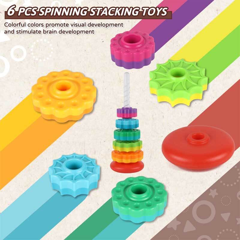 50% RABATT TEMPORÄR | SpinStack™ | Sicheres, farbenfrohes Spiel, das Kinder fesselt