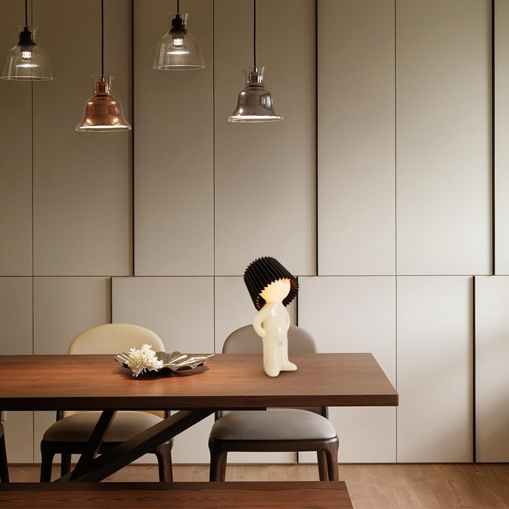 LED Tischlampe mit Rillenschirm | Warmes Ambientelicht für Nachttisch & Schreibtisch | Energiesparende LED-Technik 2
