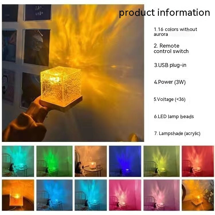 LED Wasserwellen Projektorlampe | 16 Farben mit Fernbedienung | USB-Laden für flexiblen Einsatz ohne Steckdose 5