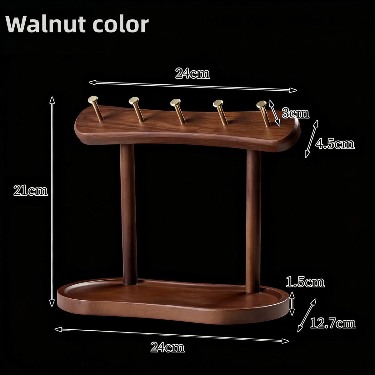 Holz-Wandorganizer mit mehreren Haken für Schlüssel und Accessoires