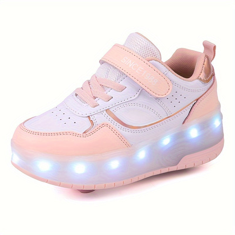 Roller sneakers for children | LED sole | Retractable wheels | RollFlash