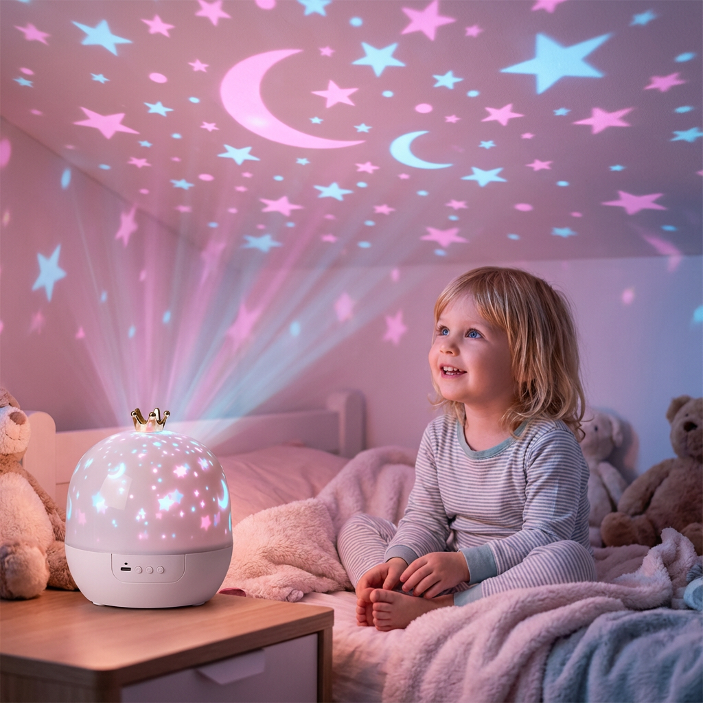 Nachtlicht und Projektor 2-in-1 für Kinder | Sternenhimmel & Unterwasserwelt | Sanftes Licht für die ruhige Einschlafzeit 2